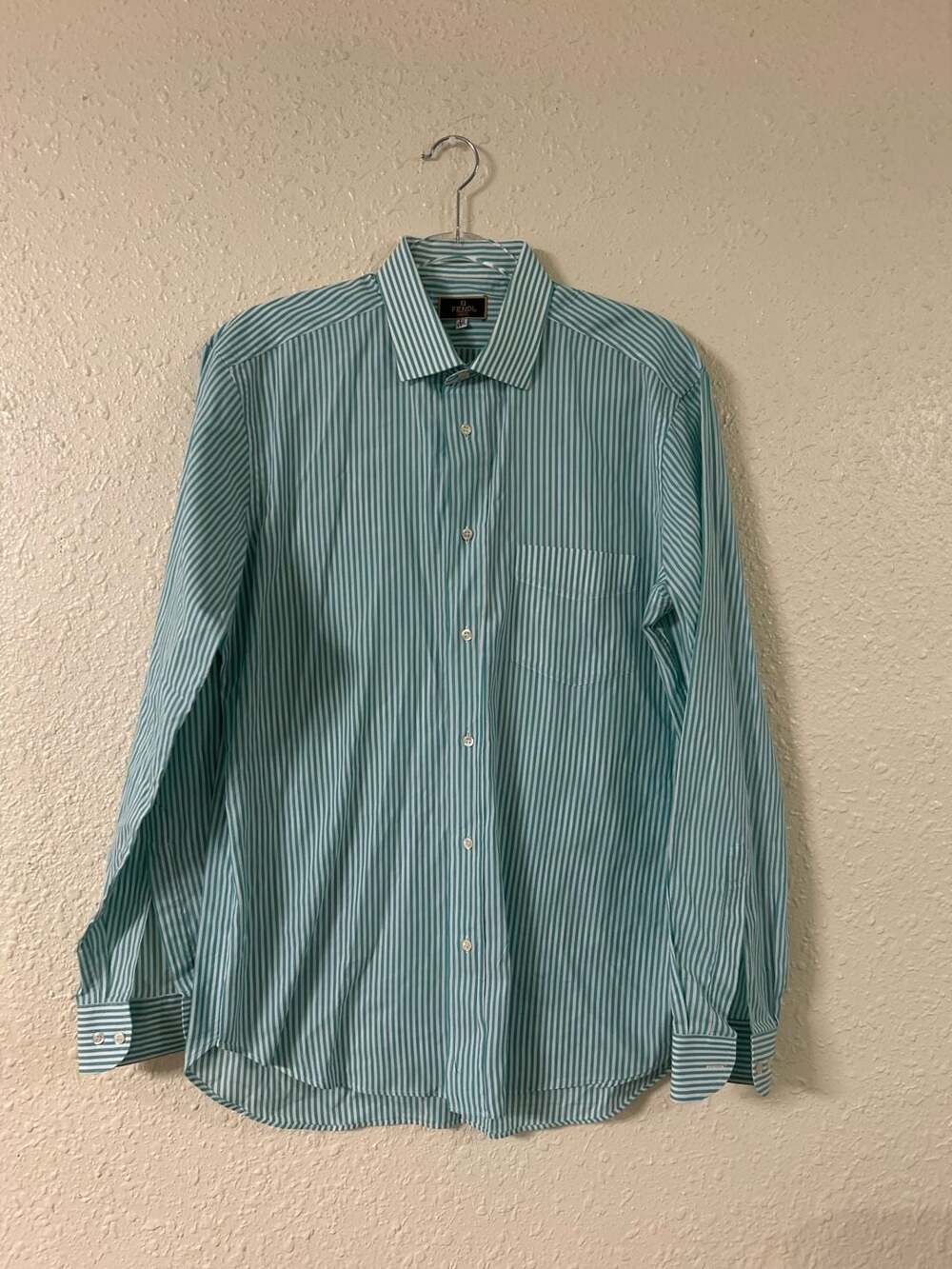 Fendi Camicie Striped Long Sleeve Button Down Shirt Size 40 15 3/4